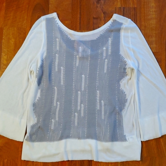 Aldomartins cotton blend white grey sweater size 8